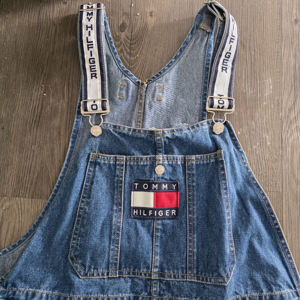 Vintage Y2k Tommy Hilfiger Denim Overalls Sz Medium
